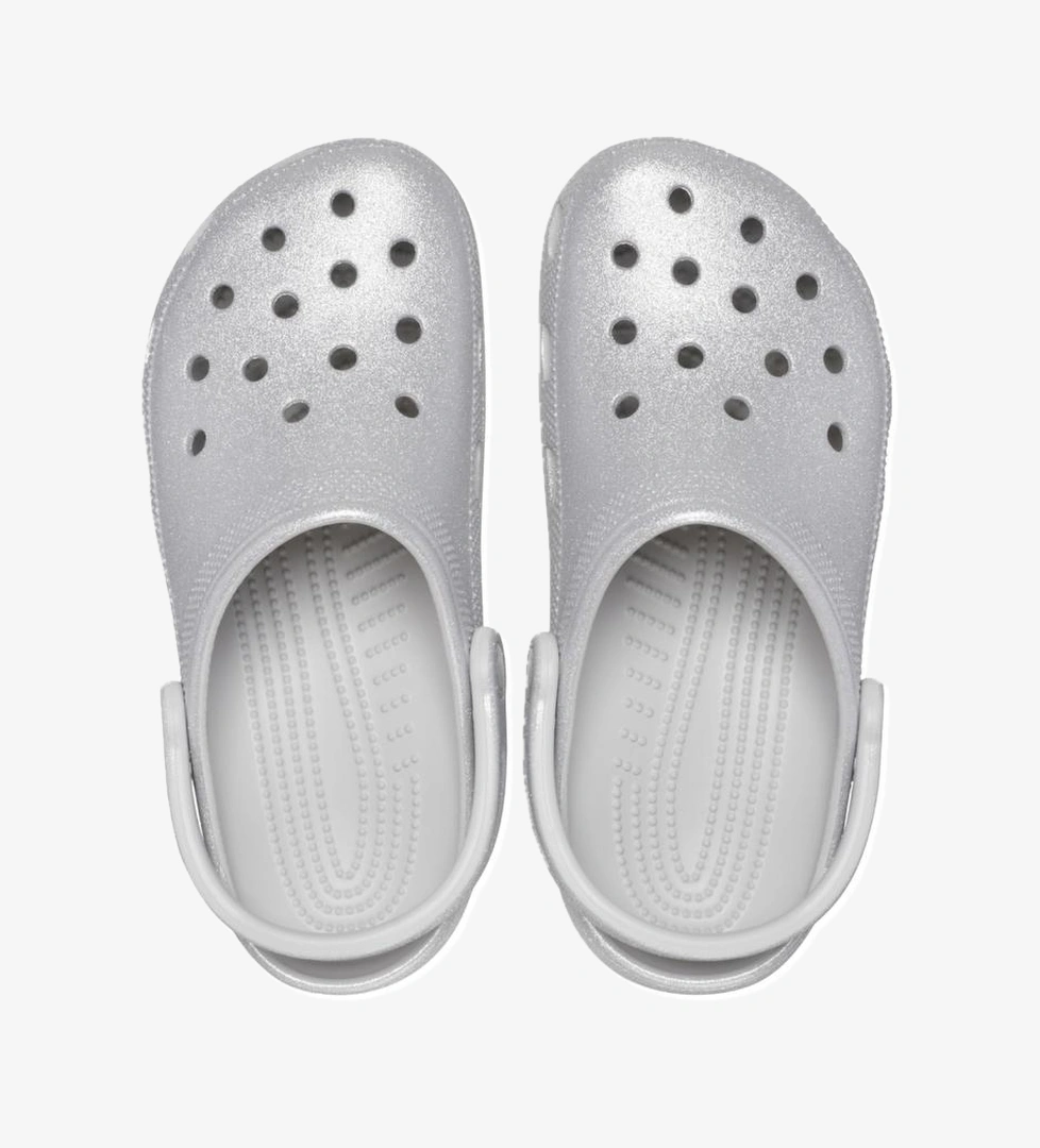 Crocs Classic Glitter Clog Terlik Gri - Görsel 1