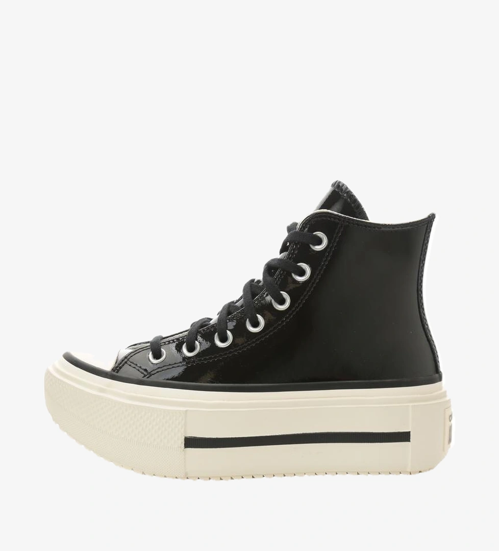 Converse Chuck Taylor All Star Lıft Double Stack Platform Pa Kadın Spor Ayakkabı Siyah - Görsel 1