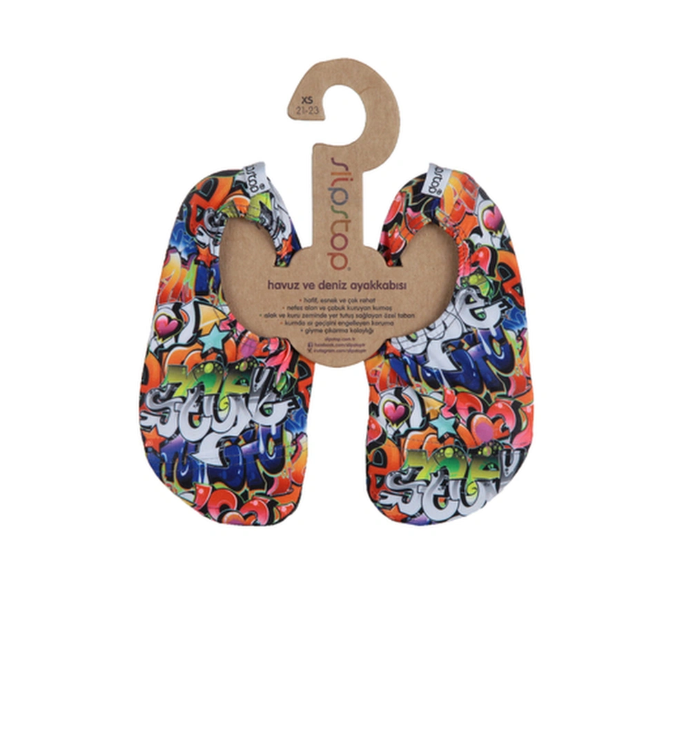 Slipstop Slipstop Graffiti Junior Çocuk Havuz Ve Deniz Ayakkabısı Siyah model görseli